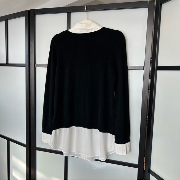 [M] Charter Club Luxury Black and White Dress Shirt & Cashmere Sweater Combo Top - Picture 8 of 13